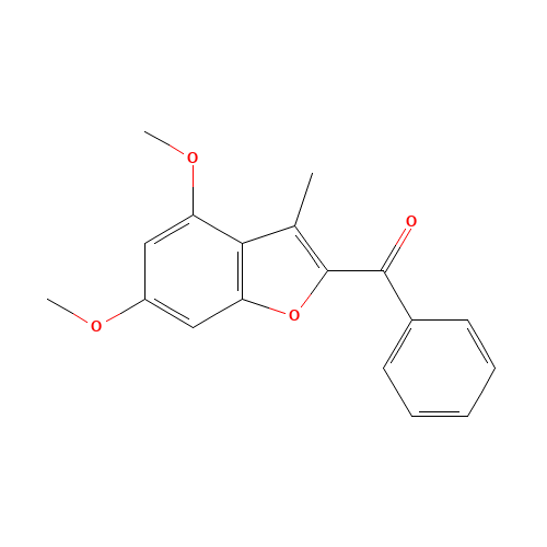 (4,6-dimethoxy-3-methyl-1-benzofuran-2-yl)-phenylmethanone (CAS: 99246-63-6) - Chemical Structure and Molecular Formula 