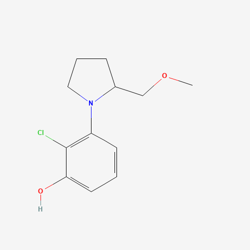 2-chloro-3-[2-(methoxymethyl)pyrrolidin-1-yl]phenol (CAS: 925233-23-4) - Chemical Structure and Molecular Formula 