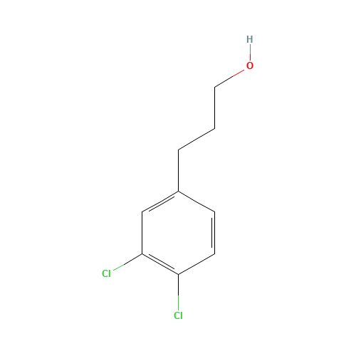 3-(3,4-dichlorophenyl)propan-1-ol (CAS: 39960-05-9) - Chemical Structure and Molecular Formula 