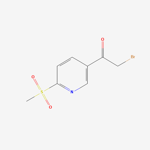 2-bromo-1-(6-methylsulfonylpyridin-3-yl)ethanone (CAS: 1207747-40-7) - Chemical Structure and Molecular Formula 