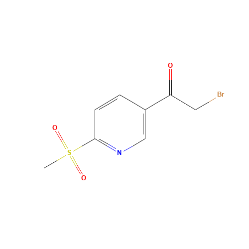 2-bromo-1-(6-methylsulfonylpyridin-3-yl)ethanone (CAS: 1207747-40-7) - Chemical Structure and Molecular Formula 