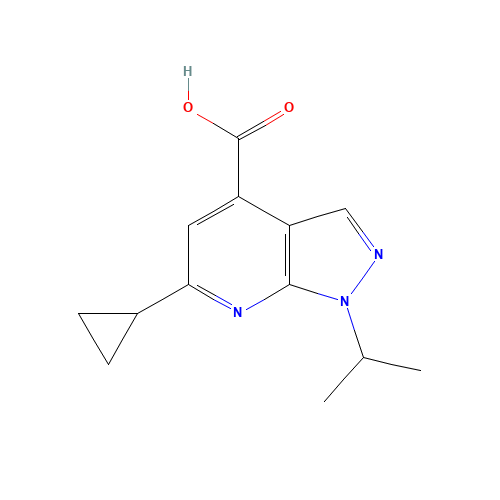 6-cyclopropyl-1-propan-2-ylpyrazolo[3,4-b]pyridine-4-carboxylic acid (CAS: 851288-57-8) - Chemical Structure and Molecular Formula 