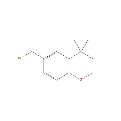 6-(bromomethyl)-4,4-dimethyl-2,3-dihydrochromene (CAS: 96524-52-6) - Chemical Structure and Molecular Formula 
