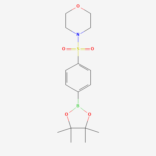 4-[4-(4,4,5,5-tetramethyl-1,3,2-dioxaborolan-2-yl)phenyl]sulfonylmorpholine (CAS: 1401222-64-7) - Chemical Structure and Molecular Formula 