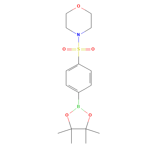 4-[4-(4,4,5,5-tetramethyl-1,3,2-dioxaborolan-2-yl)phenyl]sulfonylmorpholine (CAS: 1401222-64-7) - Chemical Structure and Molecular Formula 