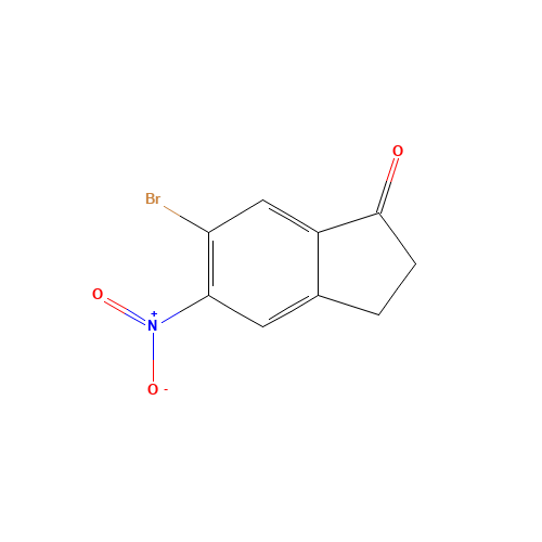 6-bromo-5-nitro-2,3-dihydroinden-1-one (CAS: 158205-20-0) - Chemical Structure and Molecular Formula 