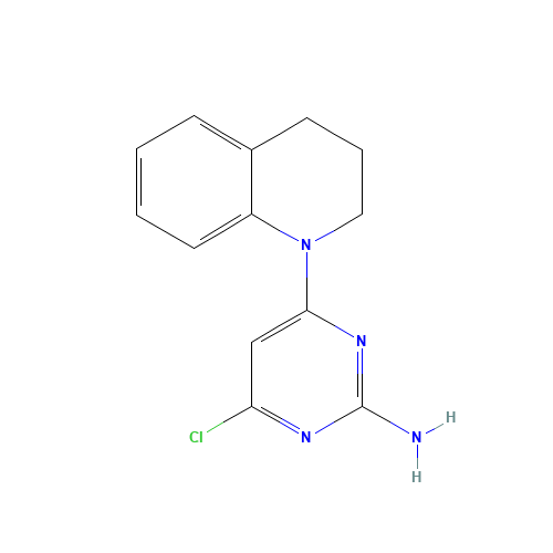 4-chloro-6-(3,4-dihydro-2H-quinolin-1-yl)pyrimidin-2-amine (CAS: 199865-28-6) - Chemical Structure and Molecular Formula 