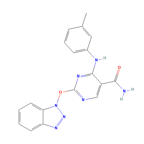 2-(benzotriazol-1-yloxy)-4-(3-methylanilino)pyrimidine-5-carboxamide (CAS: 227449-48-1) - Related Chemical Product