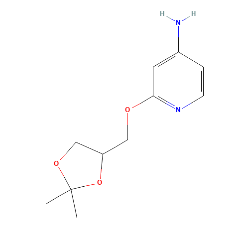 2-[(2,2-dimethyl-1,3-dioxolan-4-yl)methoxy]pyridin-4-amine (CAS: 1303588-64-8) - Chemical Structure and Molecular Formula 