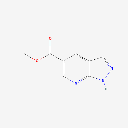 methyl 1H-pyrazolo[3,4-b]pyridine-5-carboxylate (CAS: 1196156-42-9) - Chemical Structure and Molecular Formula 