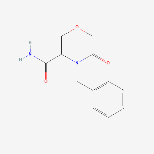 4-benzyl-5-oxomorpholine-3-carboxamide (CAS: 433283-16-0) - Chemical Structure and Molecular Formula 