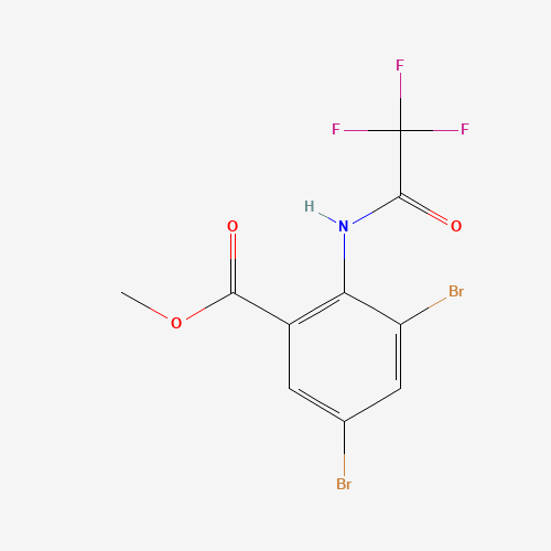 methyl 3,5-dibromo-2-[(2,2,2-trifluoroacetyl)amino]benzoate (CAS: 1363166-10-2) - Chemical Structure and Molecular Formula 