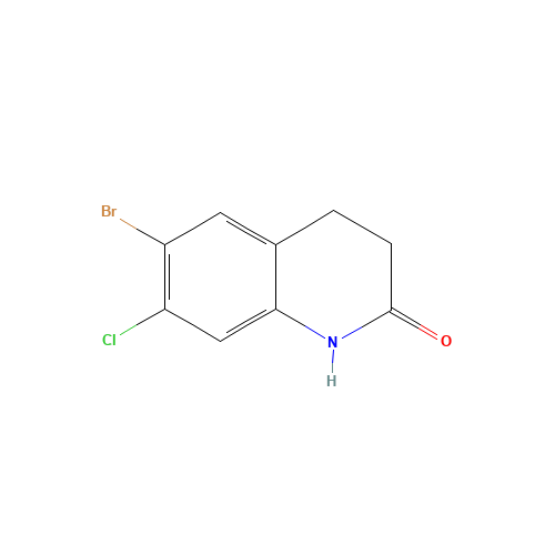 6-bromo-7-chloro-3,4-dihydro-1H-quinolin-2-one (CAS: 1404367-56-1) - Chemical Structure and Molecular Formula 