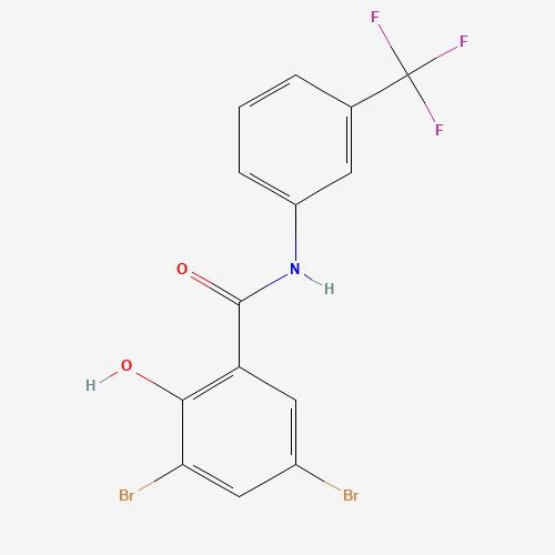 3,5-dibromo-2-hydroxy-N-[3-(trifluoromethyl)phenyl]benzamide (CAS: 4776-06-1) - Related Chemical Product