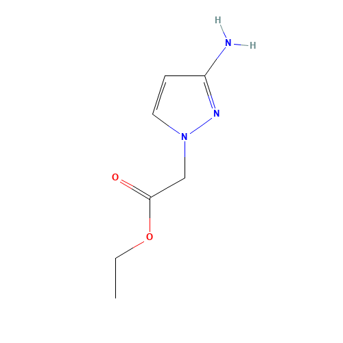 ethyl 2-(3-aminopyrazol-1-yl)acetate (CAS: 895571-89-8) - Chemical Structure and Molecular Formula 