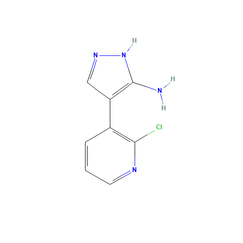 4-(2-chloropyridin-3-yl)-1H-pyrazol-5-amine (CAS: 945599-36-0) - Chemical Structure and Molecular Formula 