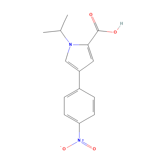 4-(4-nitrophenyl)-1-propan-2-ylpyrrole-2-carboxylic acid (CAS: 1369999-21-2) - Chemical Structure and Molecular Formula 