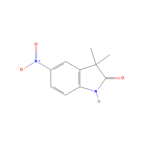 3,3-dimethyl-5-nitro-1H-indol-2-one (CAS: 100511-00-0) - Chemical Structure and Molecular Formula 