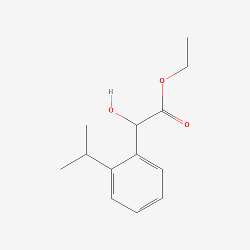 ethyl 2-hydroxy-2-(2-propan-2-ylphenyl)acetate (CAS: 1097722-27-4) - Chemical Structure and Molecular Formula 