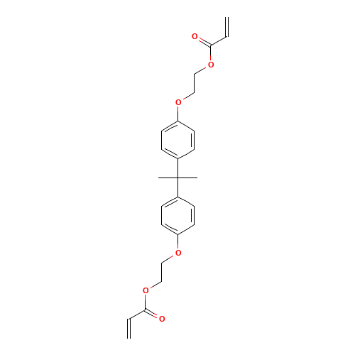 2-[4-[2-[4-(2-prop-2-enoyloxyethoxy)phenyl]propan-2-yl]phenoxy]ethyl prop-2-enoate (CAS: 64401-02-1) - Chemical Structure and Molecular Formula 