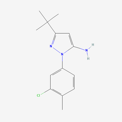 5-tert-butyl-2-(3-chloro-4-methylphenyl)pyrazol-3-amine (CAS: 926242-93-5) - Chemical Structure and Molecular Formula 