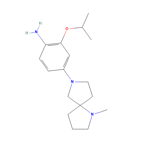 4-(1-methyl-1,7-diazaspiro[4.4]nonan-7-yl)-2-propan-2-yloxyaniline (CAS: 1462951-14-9) - Chemical Structure and Molecular Formula 