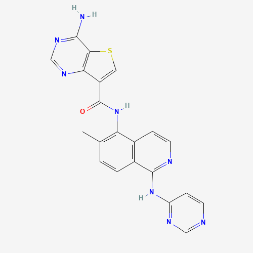 4-amino-N-[6-methyl-1-(pyrimidin-4-ylamino)isoquinolin-5-yl]thieno[3,2-d]pyrimidine-7-carboxamide (CAS: 1446111-91-6) - Related Chemical Product