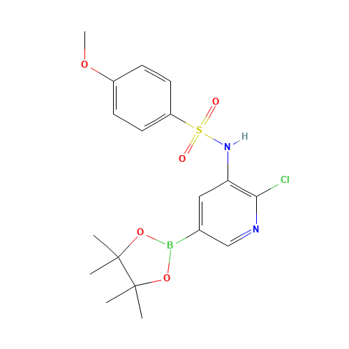 N-[2-chloro-5-(4,4,5,5-tetramethyl-1,3,2-dioxaborolan-2-yl)pyridin-3-yl]-4-methoxybenzenesulfonamide (CAS: 1112983-23-9) - Related Chemical Product