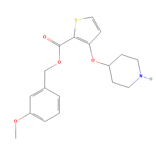 (3-methoxyphenyl)methyl 3-piperidin-4-yloxythiophene-2-carboxylate (CAS: 1443208-16-9) - Related Chemical Product