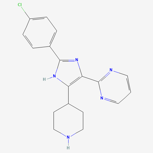 2-[2-(4-chlorophenyl)-5-piperidin-4-yl-1H-imidazol-4-yl]pyrimidine (CAS: 1352278-10-4) - Chemical Structure and Molecular Formula 