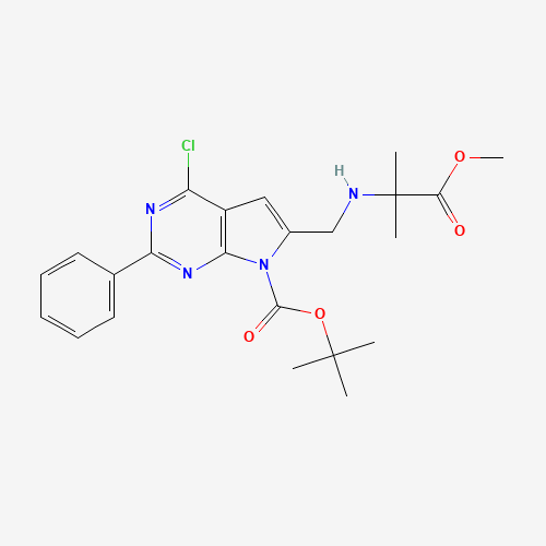 tert-butyl 4-chloro-6-[[(1-methoxy-2-methyl-1-oxopropan-2-yl)amino]methyl]-2-phenylpyrrolo[2,3-d]pyrimidine-7-carboxylate (CAS: 343633-04-5) - Related Chemical Product