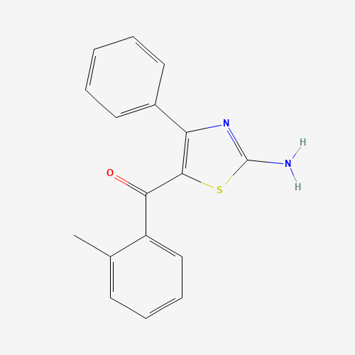 (2-amino-4-phenyl-1,3-thiazol-5-yl)-(2-methylphenyl)methanone (CAS: 1361413-56-0) - Chemical Structure and Molecular Formula 