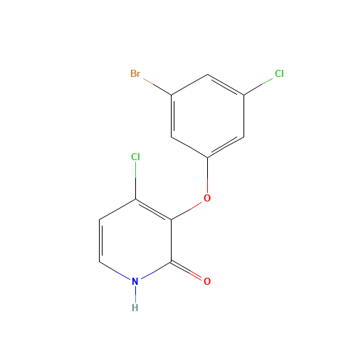 3-(3-bromo-5-chlorophenoxy)-4-chloro-1H-pyridin-2-one (CAS: 1338226-10-0) - Chemical Structure and Molecular Formula 