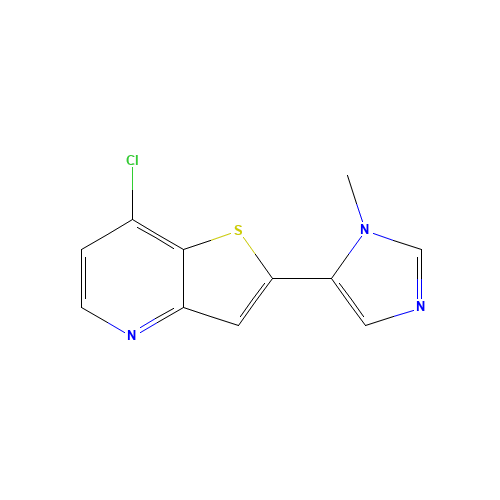 7-chloro-2-(3-methylimidazol-4-yl)thieno[3,2-b]pyridine (CAS: 225385-09-1) - Chemical Structure and Molecular Formula 