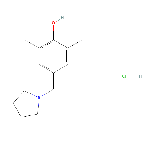 2,6-dimethyl-4-(pyrrolidin-1-ylmethyl)phenol;hydrochloride (CAS: 218796-04-4) - Chemical Structure and Molecular Formula 