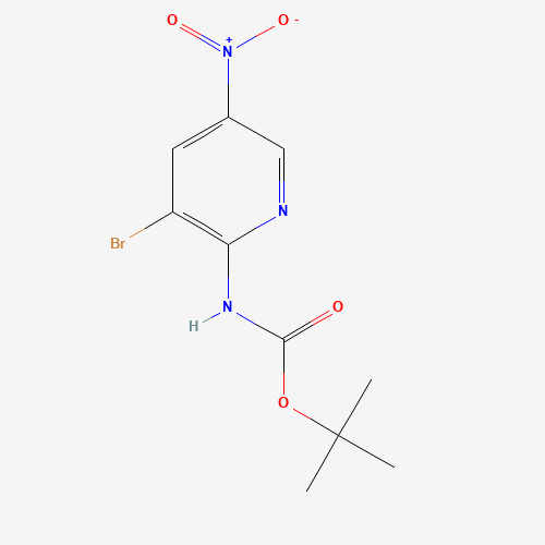 tert-butyl N-(3-bromo-5-nitropyridin-2-yl)carbamate (CAS: 1186367-91-8) - Chemical Structure and Molecular Formula 