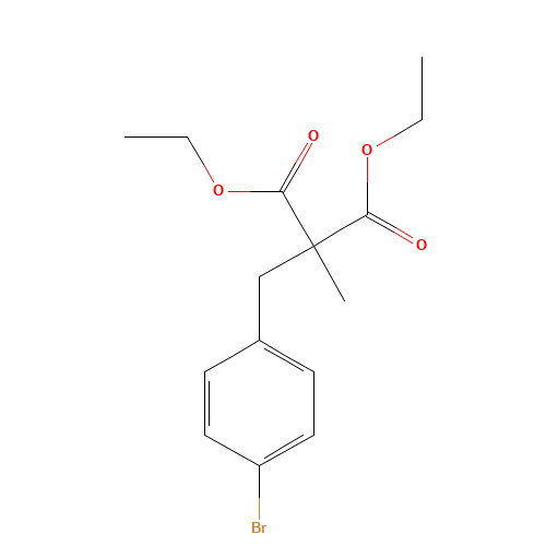 diethyl 2-[(4-bromophenyl)methyl]-2-methylpropanedioate (CAS: 70146-85-9) - Chemical Structure and Molecular Formula 