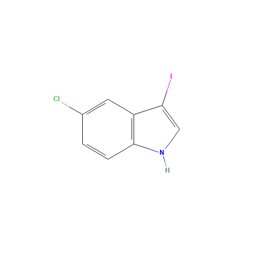 5-chloro-3-iodo-1H-indole (CAS: 85092-85-9) - Chemical Structure and Molecular Formula 