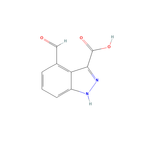 4-formyl-1H-indazole-3-carboxylic acid (CAS: 885519-90-4) - Chemical Structure and Molecular Formula 