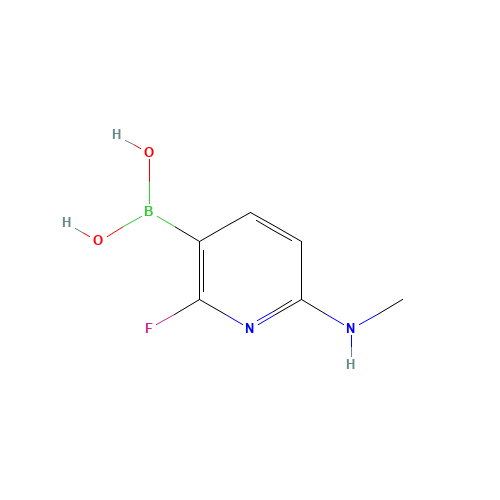 [2-fluoro-6-(methylamino)pyridin-3-yl]boronic acid (CAS: 909187-40-2) - Chemical Structure and Molecular Formula 