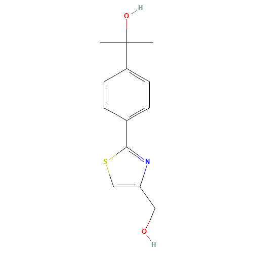 2-[4-[4-(hydroxymethyl)-1,3-thiazol-2-yl]phenyl]propan-2-ol (CAS: 1478717-05-3) - Chemical Structure and Molecular Formula 