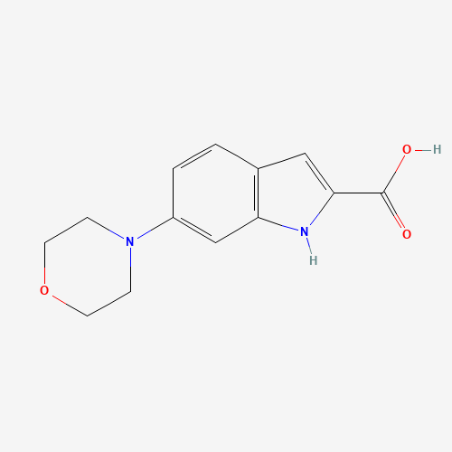 6-morpholin-4-yl-1H-indole-2-carboxylic acid (CAS: 1158190-33-0) - Chemical Structure and Molecular Formula 