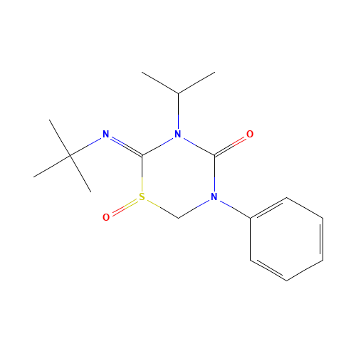 2-tert-butylimino-1-oxo-5-phenyl-3-propan-2-yl-1,3,5-thiadiazinan-4-one (CAS: 107484-86-6) - Related Chemical Product