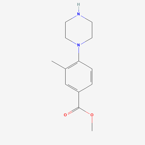 methyl 3-methyl-4-piperazin-1-ylbenzoate (CAS: 201810-02-8) - Chemical Structure and Molecular Formula 
