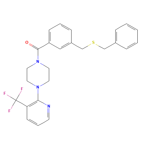 [3-(benzylsulfanylmethyl)phenyl]-[4-[3-(trifluoromethyl)pyridin-2-yl]piperazin-1-yl]methanone (CAS: 260781-45-1) - Related Chemical Product
