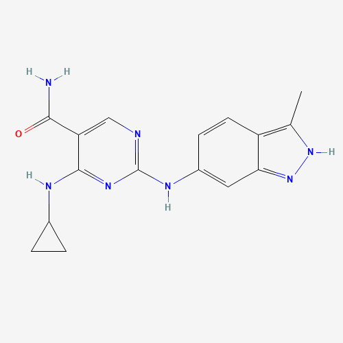 4-(cyclopropylamino)-2-[(3-methyl-2H-indazol-6-yl)amino]pyrimidine-5-carboxamide (CAS: 1198302-91-8) - Related Chemical Product