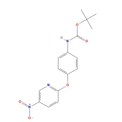 tert-butyl N-[4-(5-nitropyridin-2-yl)oxyphenyl]carbamate (CAS: 318967-85-0) - Chemical Structure and Molecular Formula 