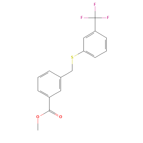methyl 3-[[3-(trifluoromethyl)phenyl]sulfanylmethyl]benzoate (CAS: 650617-47-3) - Chemical Structure and Molecular Formula 