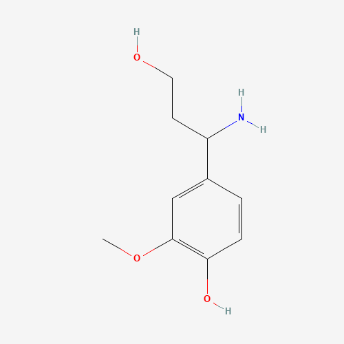 4-(1-amino-3-hydroxypropyl)-2-methoxyphenol (CAS: 886366-29-6) - Chemical Structure and Molecular Formula 
