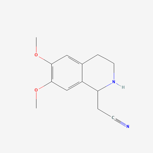 2-(6,7-dimethoxy-1,2,3,4-tetrahydroisoquinolin-1-yl)acetonitrile (CAS: 52244-06-1) - Chemical Structure and Molecular Formula 
